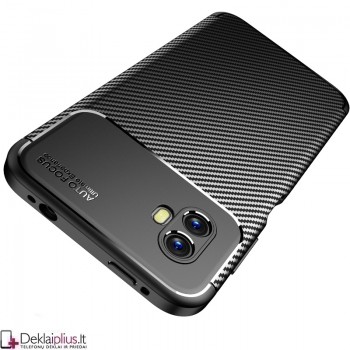 Carbon guminis dėklas - juodas (Samsung Xcover 6 Pro) Carbon guminis dėklas - juodas (Samsung Xcover 6 Pro)